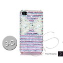 Stripe Ribbon 3D Swarovski Crystal Bling iPhone Cases