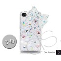 Ribbon 3D Swarovski Crystal Bling iPhone Cases - White