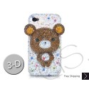 Bear 3D Swarovski Crystal Bling iPhone Cases - White