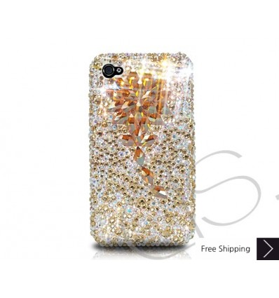 Diamond Flower Crystallized Swarovski iPhone Case - Gold