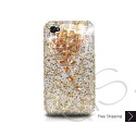 Diamond Flower Swarovski Crystal Bling iPhone Cases - Gold