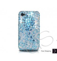 Diamond Flower Swarovski Crystal Bling iPhone Cases - Blue