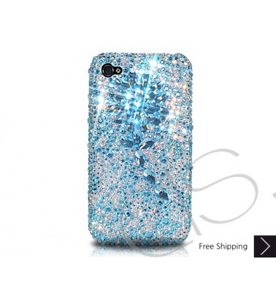 Diamond Flower Crystallized Swarovski iPhone Case - Blue