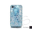 Diamond Flower Swarovski Crystal Bling iPhone Cases - Blue
