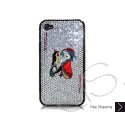 poker Heart Joker Swarovski Crystal Bling iPhone Cases 