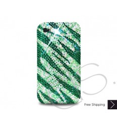 Zebra Wave Crystallized Swarovski iPhone Case - Green