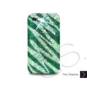 Zebra Wave Swarovski Crystal Bling iPhone Cases - Green