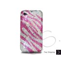Zebra Wave Swarovski Crystal Bling iPhone Cases - Pink