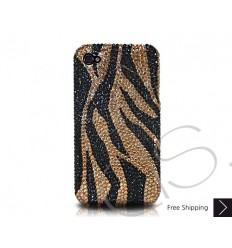 Zebra Swarovski Crystal Bling iPhone Cases - Gold