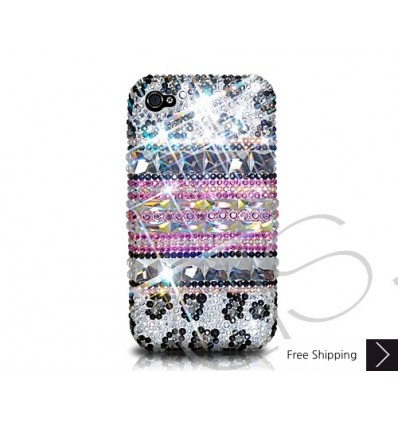 Stripe Print Crystallized Swarovski iPhone Case