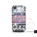 Stripe Print Swarovski Crystal Bling iPhone Cases 