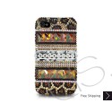 Stripe Print Swarovski Crystal Bling iPhone Cases - Gold