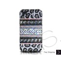 Stripe Print Black Swarovski Crystal Bling iPhone Cases 