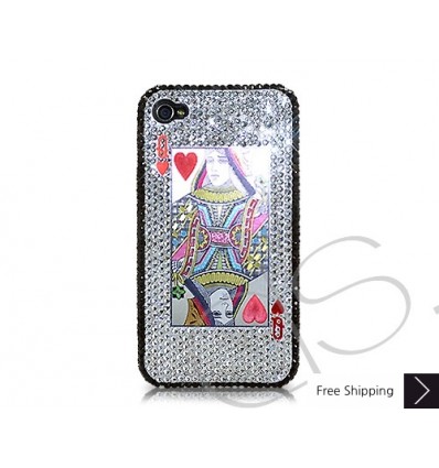 Poker Heart Queen Crystallized Swarovski iPhone Case