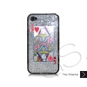 Poker Heart Queen Swarovski Crystal Bling iPhone Cases 