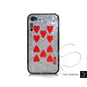 Poker Heart Ten Swarovski Crystal Bling iPhone Cases 