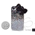 Ribbon Gradation 3D Black Swarovski Crystal Bling iPhone Cases