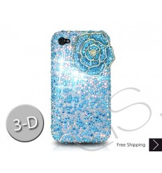 Rose 3D Crystallized Swarovski iPhone Case - Blue