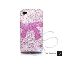 Ribbon Swarovski Crystal Bling iPhone Cases - Pink