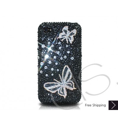 Butterfly Crystallized Swarovski iPhone Case - Black