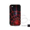 Spider Web Swarovski Crystal Bling iPhone Cases - Red