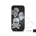 Three Skulls Swarovski Crystal Bling iPhone Cases 