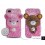 Bear 3D Flip Crystallized Swarovski iPhone Case - Pink