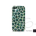 Leopardo Swarovski Crystal Bling iPhone Cases - Green