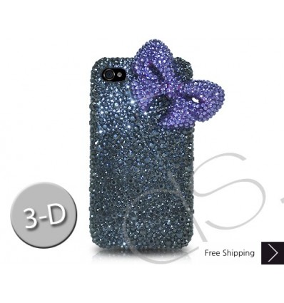 Ribbon 3D Crystallized Swarovski iPhone Case - Purple