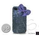 Ribbon 3D Swarovski Crystal Bling iPhone Cases - Purple