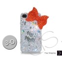Cubical Ribbon 3D Swarovski Crystal Bling iPhone Cases - Red