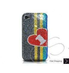 Stripe Hearts Crystallized Swarovski iPhone Case