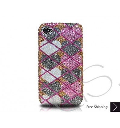 Grid Hearts Crystallized Swarovski iPhone Case