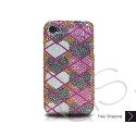 Grid Hearts Swarovski Crystal Bling iPhone Cases 
