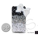 Ribbon Gradation 3D Swarovski Crystal Bling iPhone Cases - White