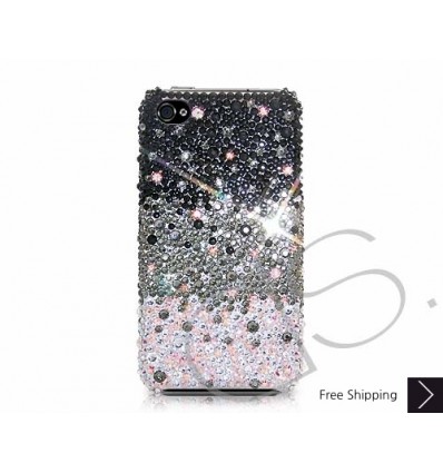 Gradation Swarovski Crystal Phone Case - Black 