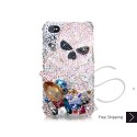 Rock Skull 3D Swarovski Crystal Bling iPhone Cases - White