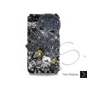 Rock Skull 3D Swarovski Crystal Bling iPhone Cases - Black