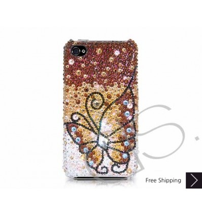 Butterfly Fantasy Swarovski Crystal Phone Case - Gold 