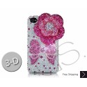 Floral Scattered 3D Swarovski Crystal Bling iPhone Cases - Pink