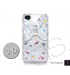 Meso-Ribbon 3D Swarovski Crystal Phone Case - White 