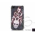 Flying Skull Swarovski Crystal Bling iPhone Cases - Silver 