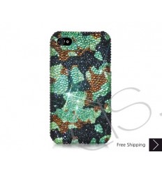 Camouflage Swarovski Crystal Phone Case - Green 