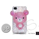 Bear 3D Swarovski Crystal Bling iPhone Cases - Pink
