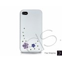 Floral Swarovski Crystal Bling iPhone Cases - Purple