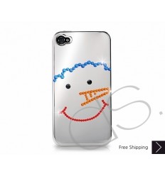 Snowman Bling Swarovski Crystal Phone Case - Silver