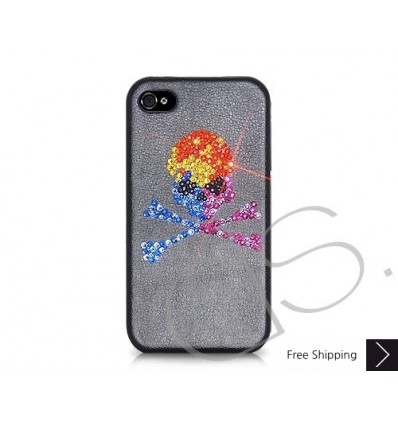 Crossed Skull Bling Swarovski Crystal Phone Cases - Colourful