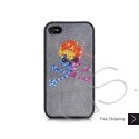 Crossed Skull Swarovski Crystal Bling iPhone Cases  - Colourful