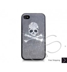 Crossed Skull Swarovski Crystal Bling iPhone Cases  - White