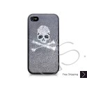 Crossed Skull Swarovski Crystal Bling iPhone Cases  - White